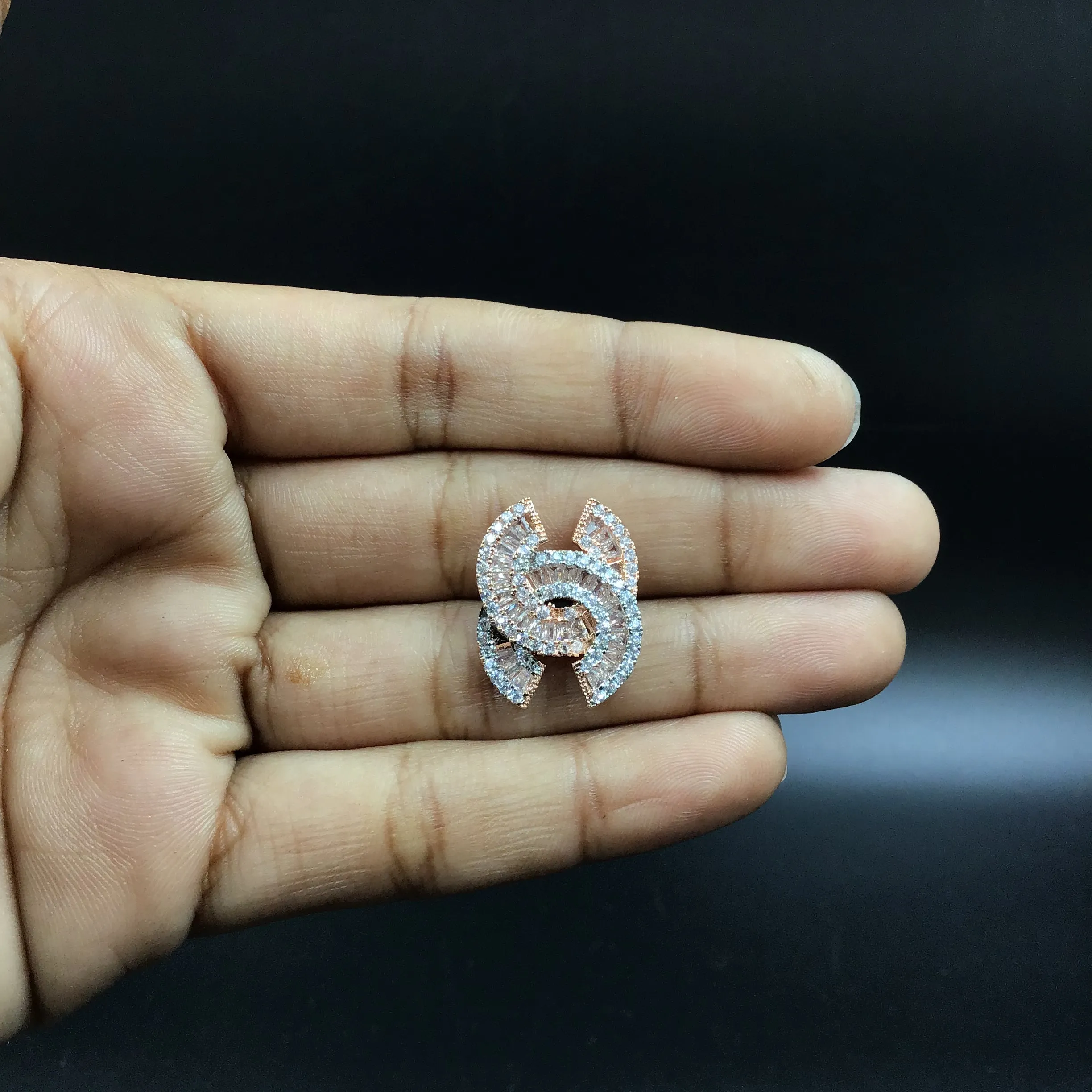 Rose Gold Zircon/AD Earring 15970-3117