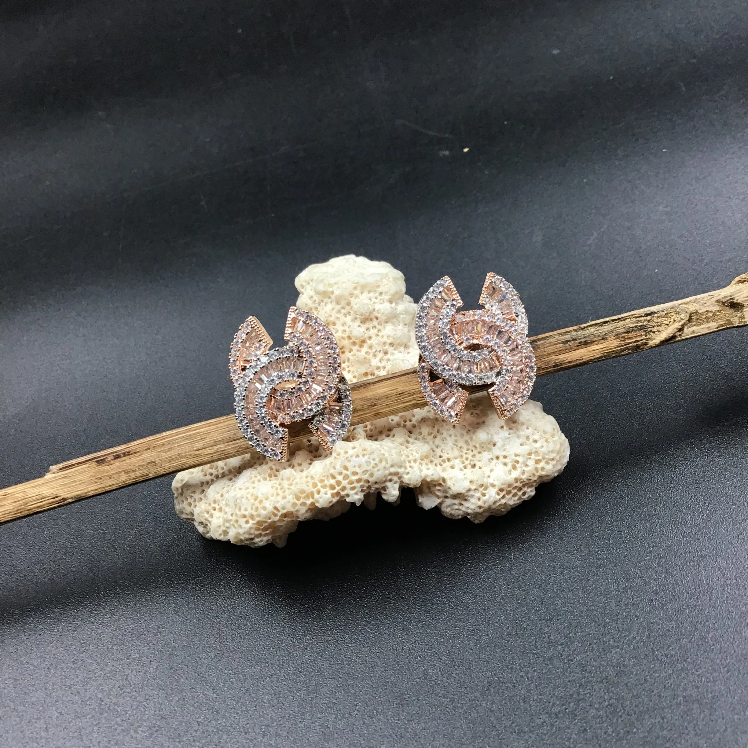Rose Gold Zircon/AD Earring 15970-3117