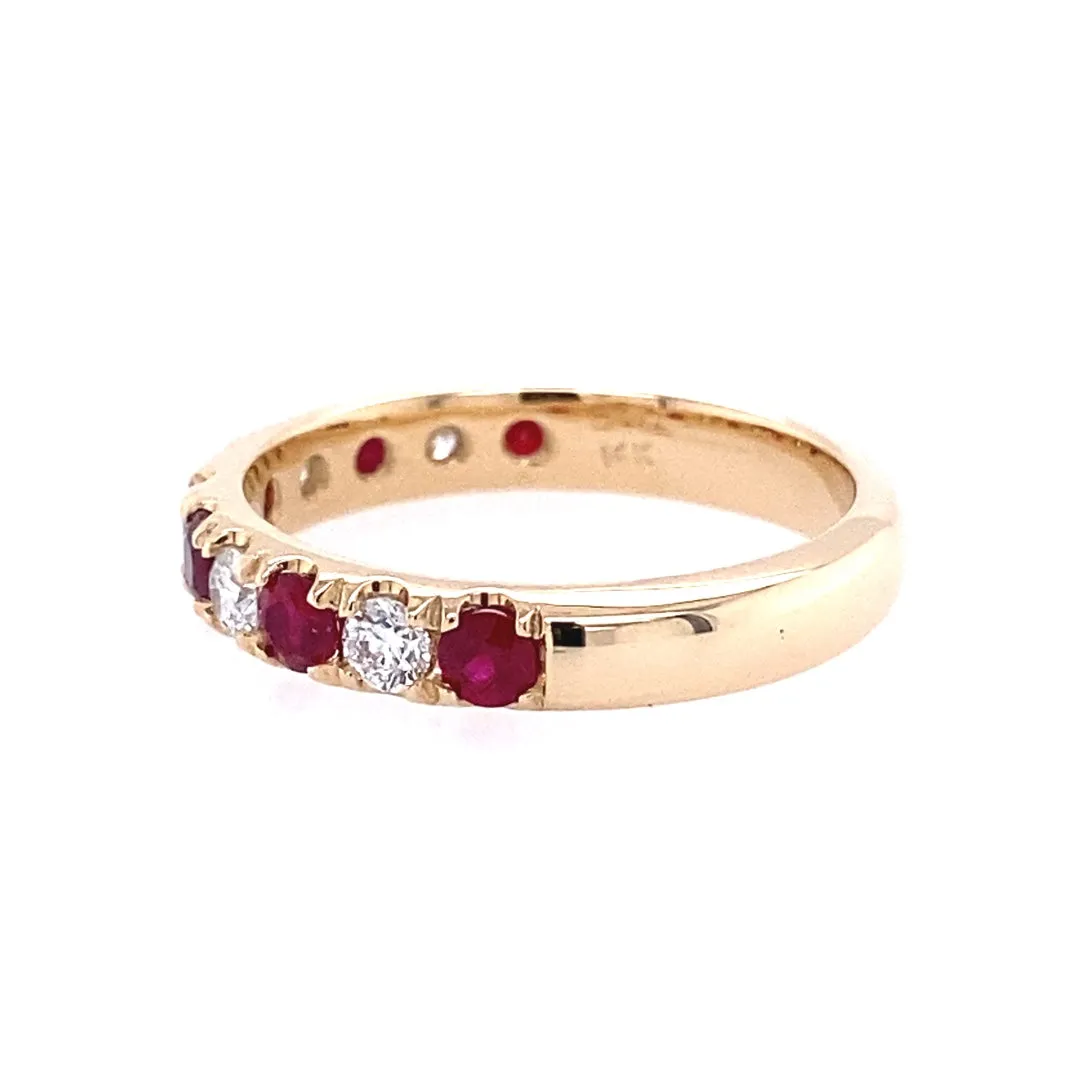 Ruby & Diamond Band 14 Karat Yellow Gold Beeghly & Co.