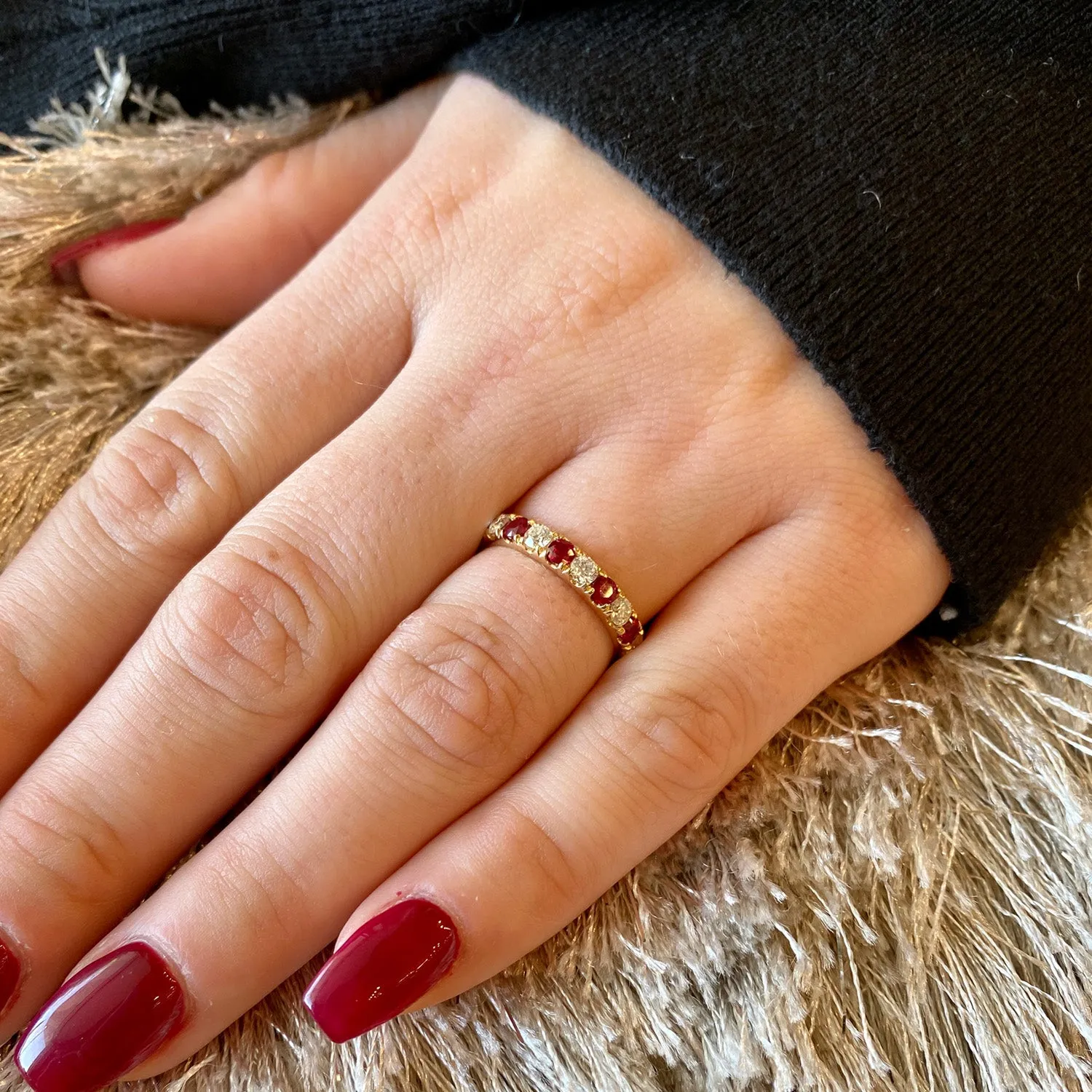 Ruby & Diamond Band 14 Karat Yellow Gold Beeghly & Co.