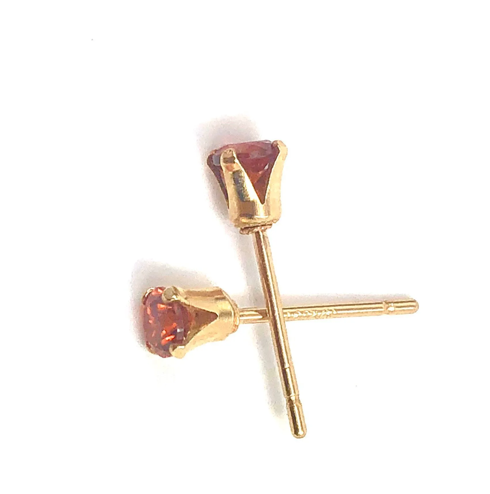 Ruby cubic zirconia, 14KGF stud earrings , 14K gold filled , SKU #4011230M7