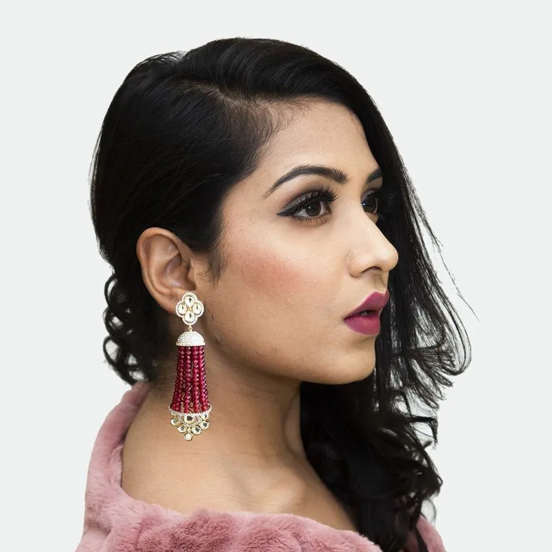 Ruby Zircon/AD Earring 1346-5411