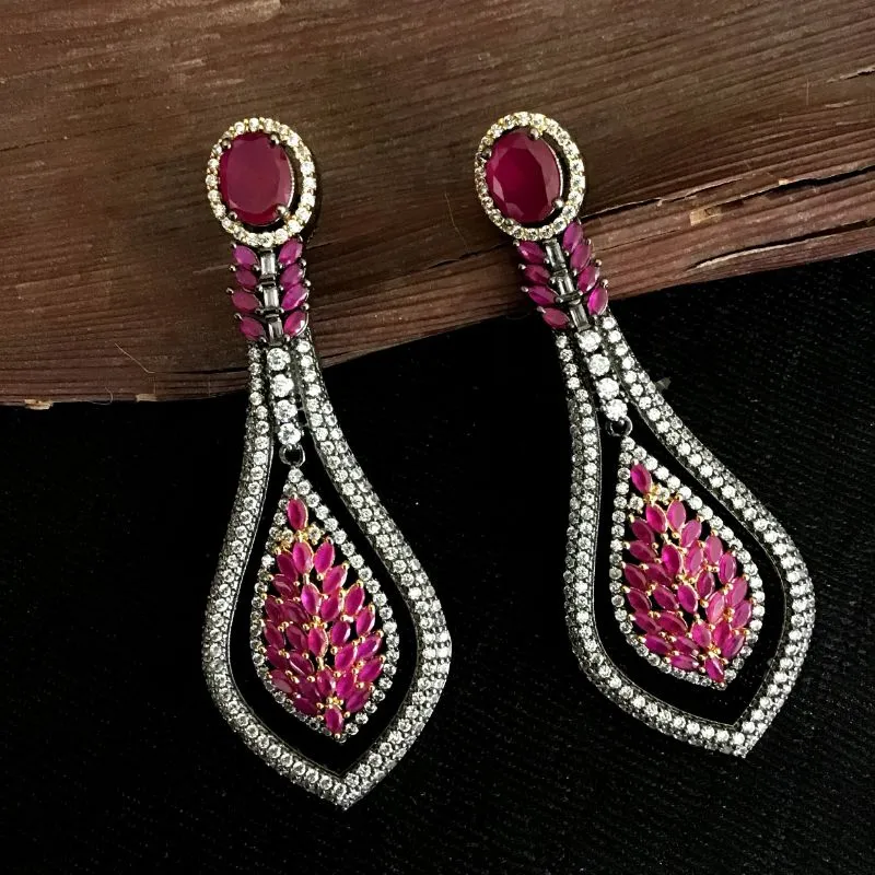 Ruby Zircon/AD Earring 13820-0909