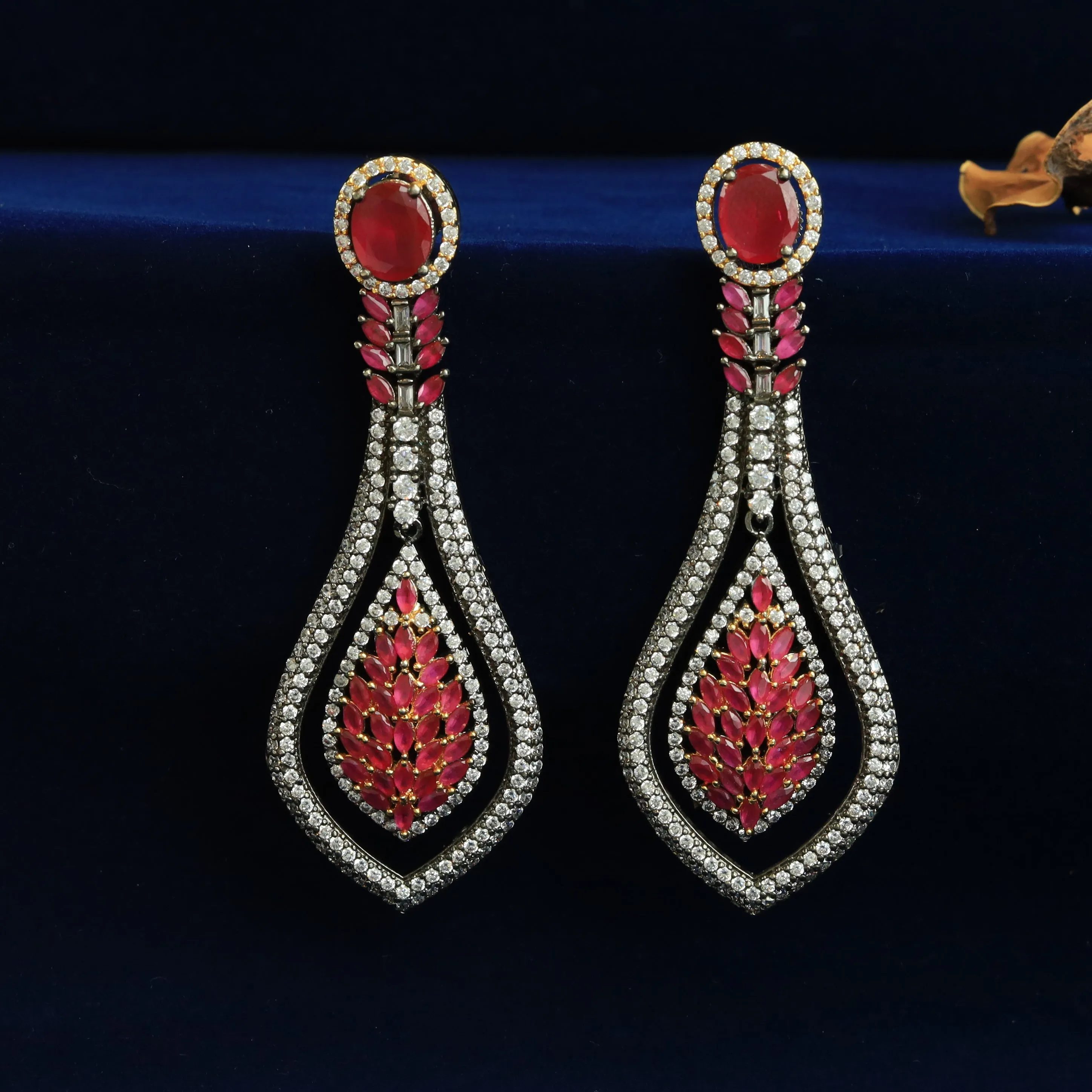 Ruby Zircon/AD Earring 13820-0909