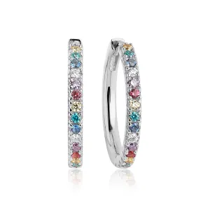 Sif Jakobs Silver and Colour CZ Medium Ellera Hoop Earrings