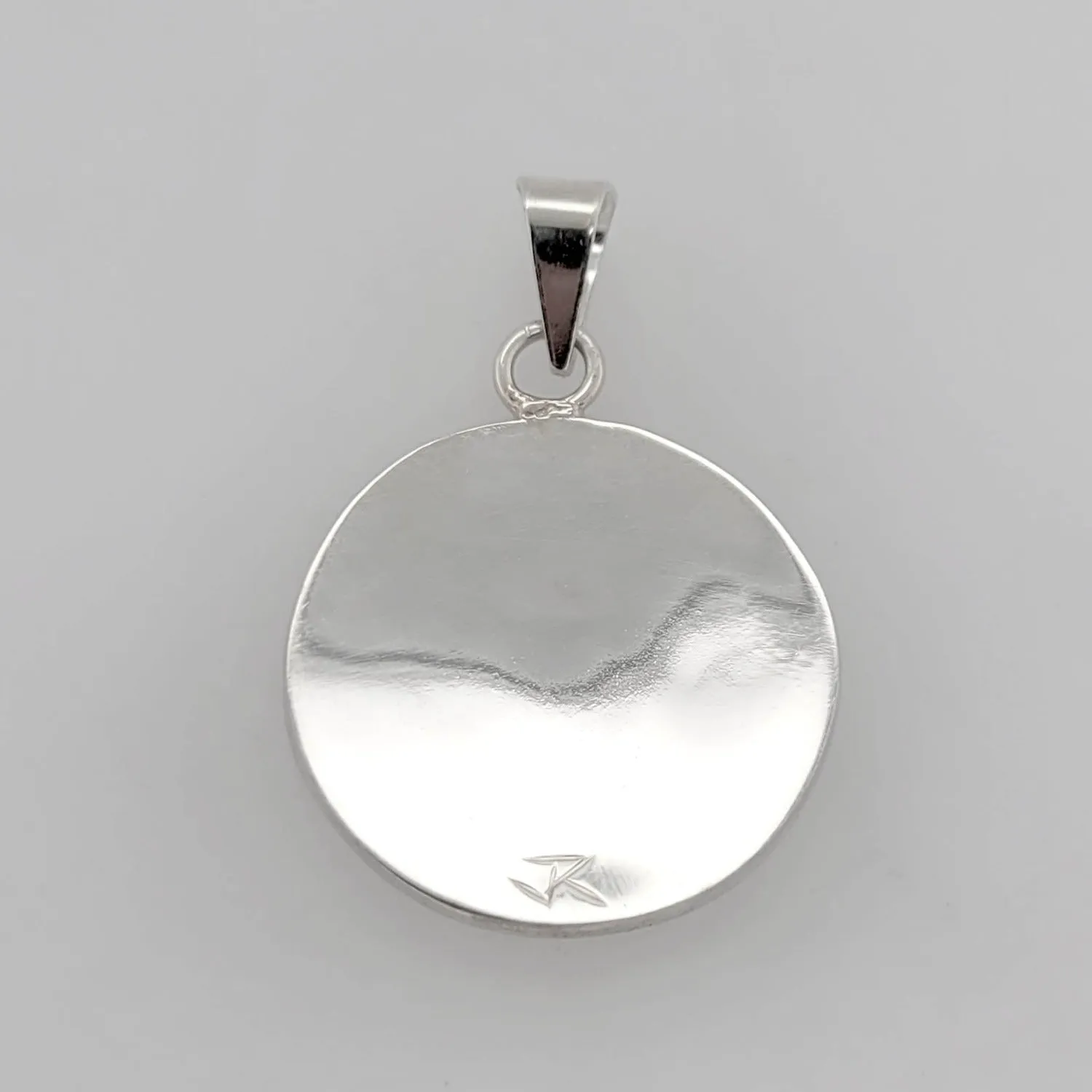 Silver Round Salmon Spirit Pendant