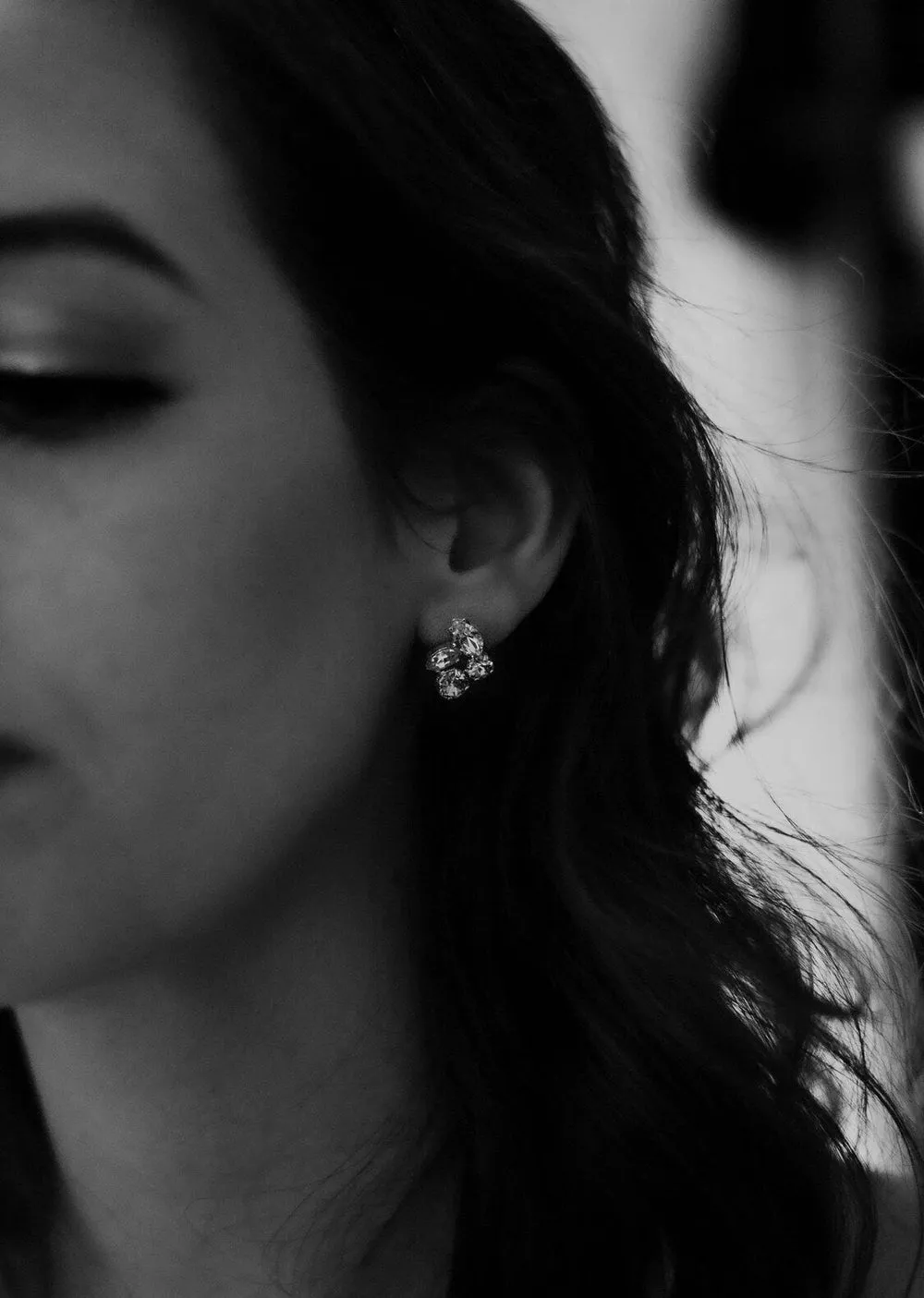 SIMONE Rhinestone Stud Bridal Earrings
