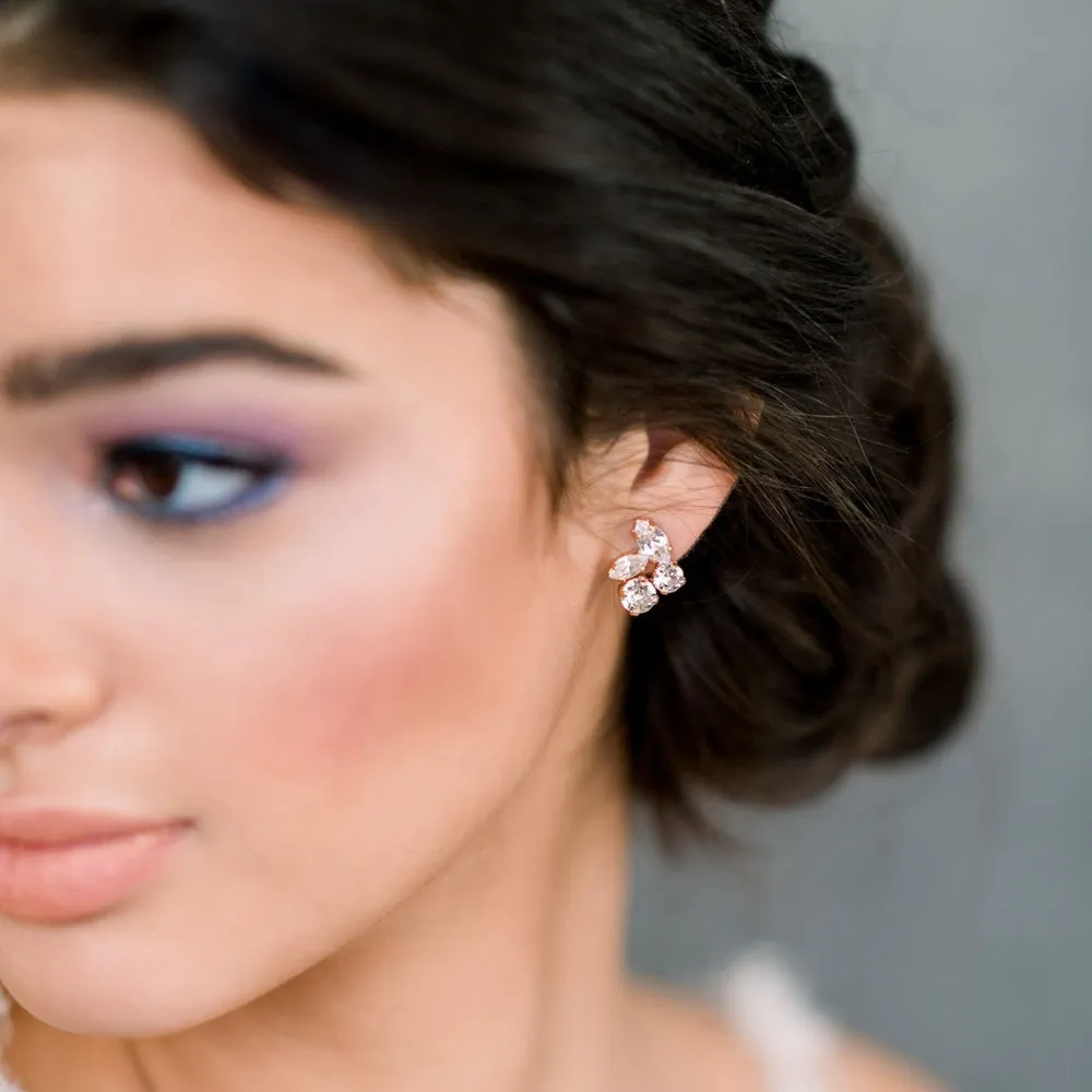 SIMONE Rhinestone Stud Bridal Earrings