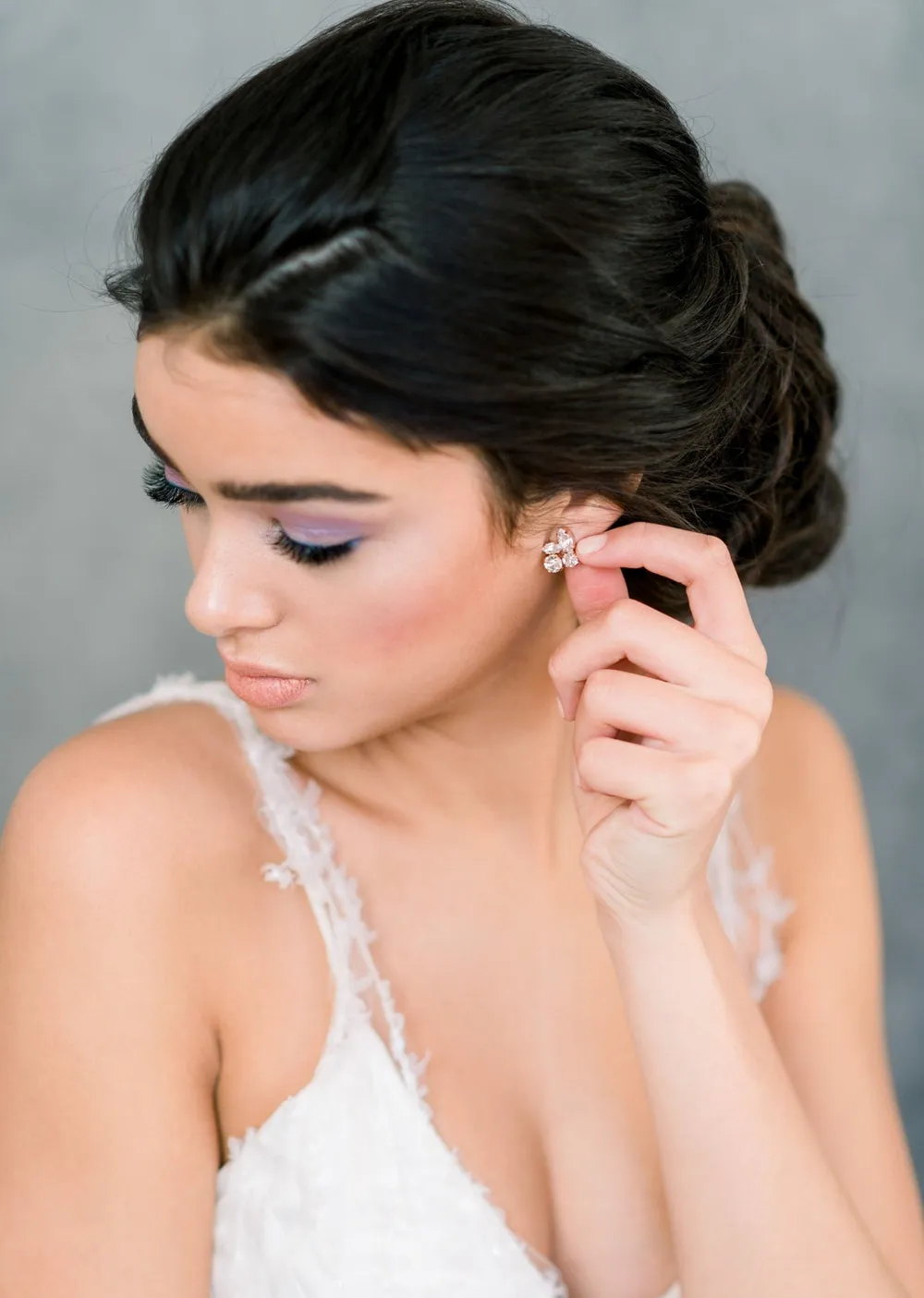 SIMONE Rhinestone Stud Bridal Earrings