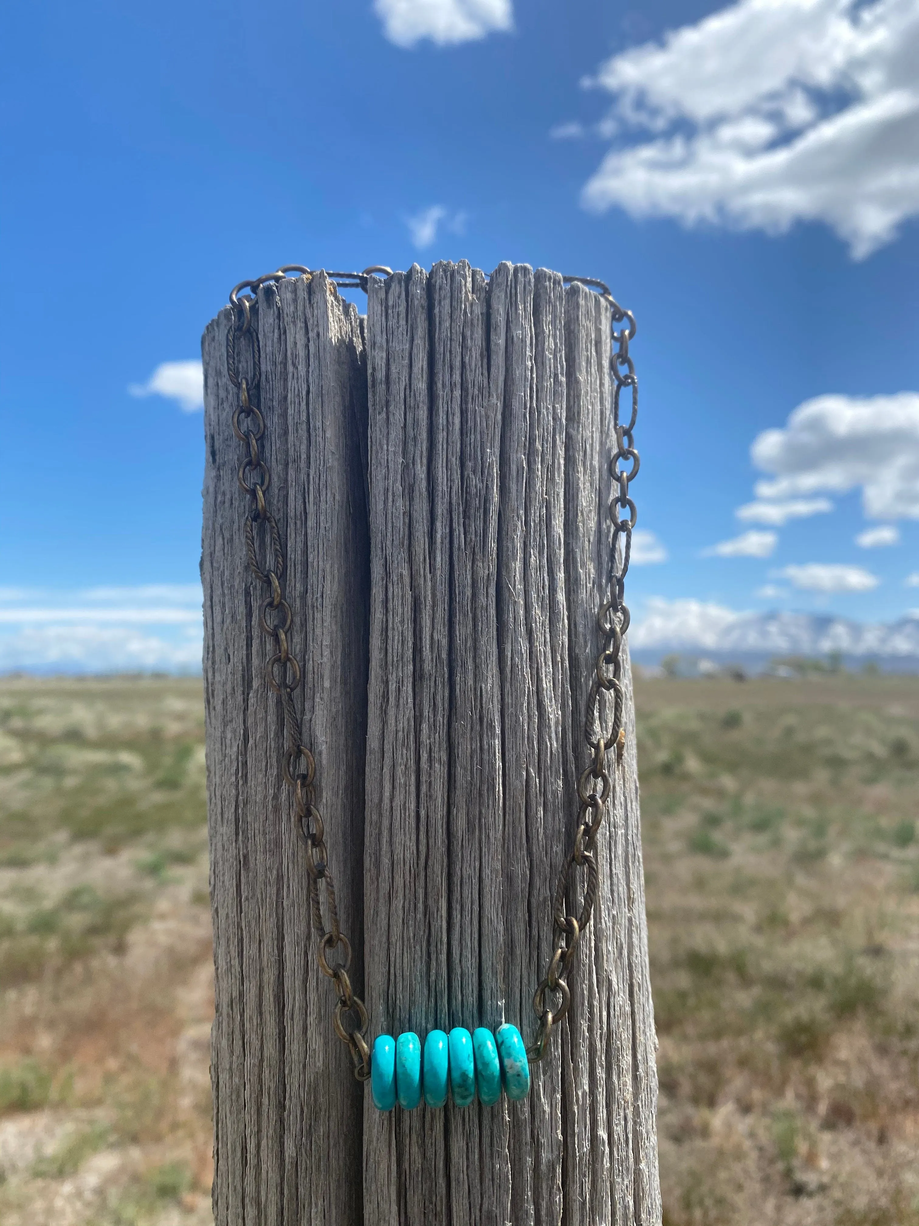 The Stacked Turquoise & Copper Chain Necklace