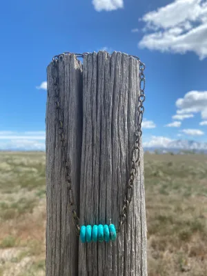 The Stacked Turquoise & Copper Chain Necklace