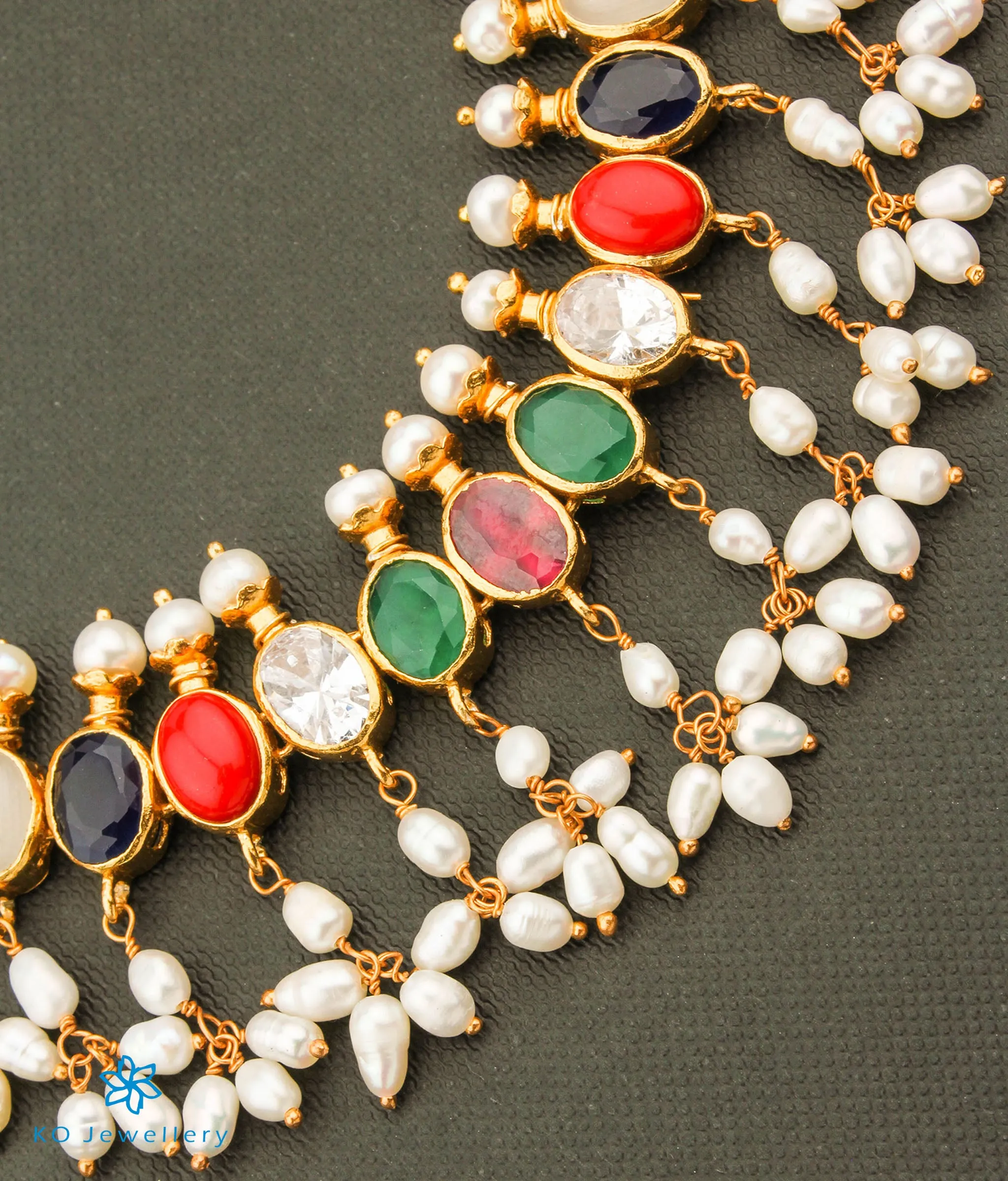 The Vishruth Silver Navratna Necklace