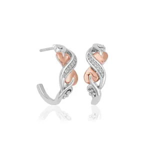 Tree Of Life Half Hoop Earrings - Silver/Rose - 3STOL0203