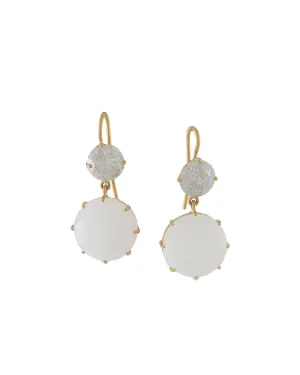 White Opal and Diamond Earrings