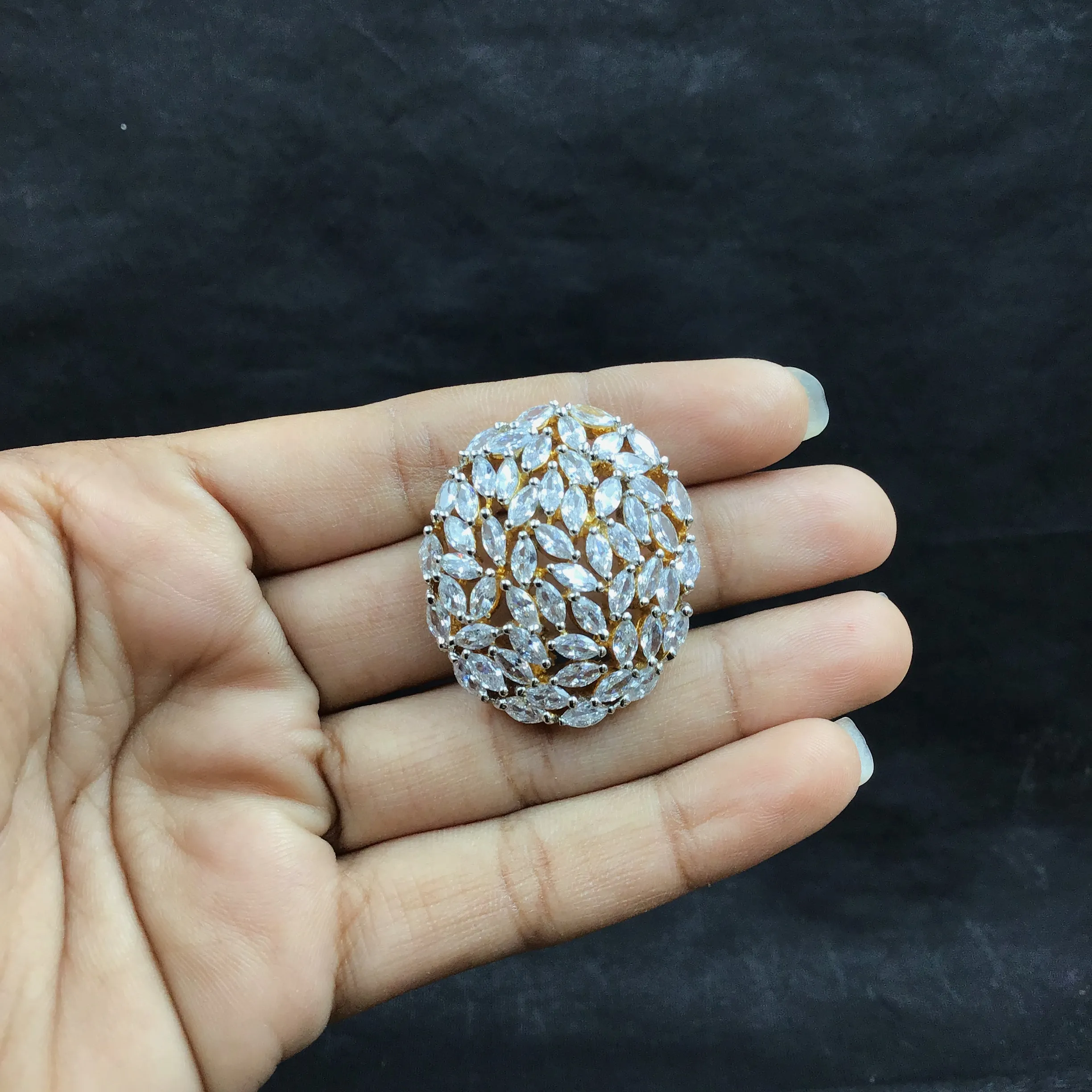 White Zircon/AD Pendant Set 1256-5321