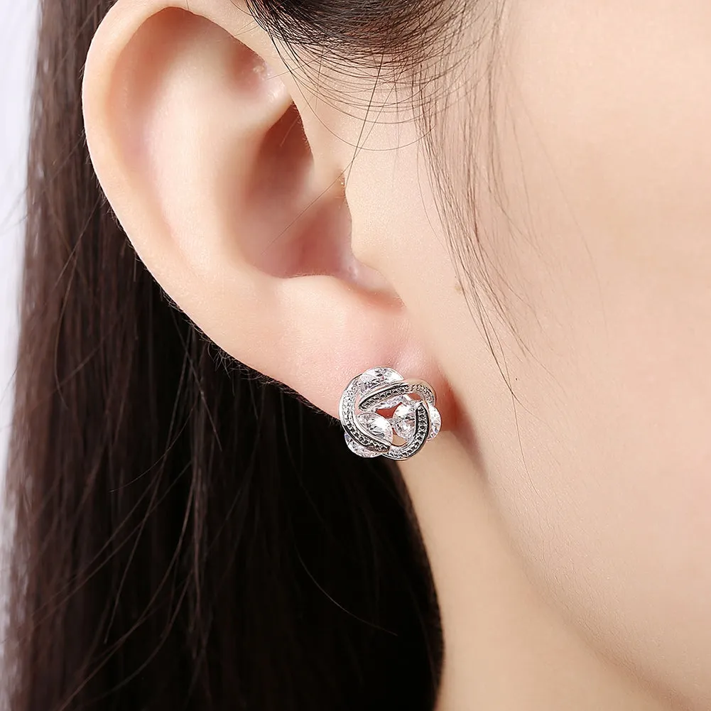Zircon Earring with Thread Ball