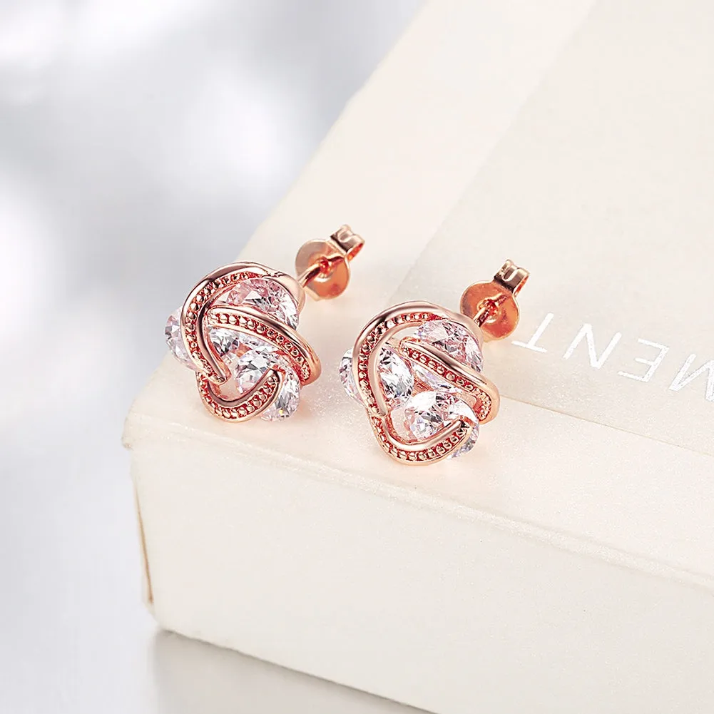 Zircon Earring with Thread Ball
